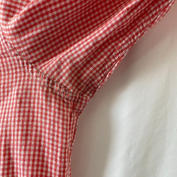 Banana Republic Mens Red White Check Slim Fit Button Down Collared Shirt Size XL - Picture 5 of 12